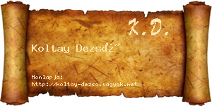 Koltay Dezső névjegykártya