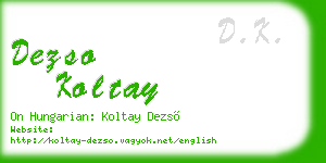 dezso koltay business card